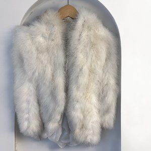 Vintage white marabou feather jacket